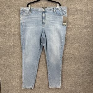 DKNY Womens Mid Rise Skinny Jeans Plus Size 20W Medium Wash Stretch Denim NWT